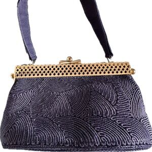 VINTAGE SUPREME CHATELAINE HANDBAG MONTREAL NAVY BLUE